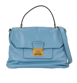 Convertible Tote, Leather, Blue, 197/B, S/DB, 2*